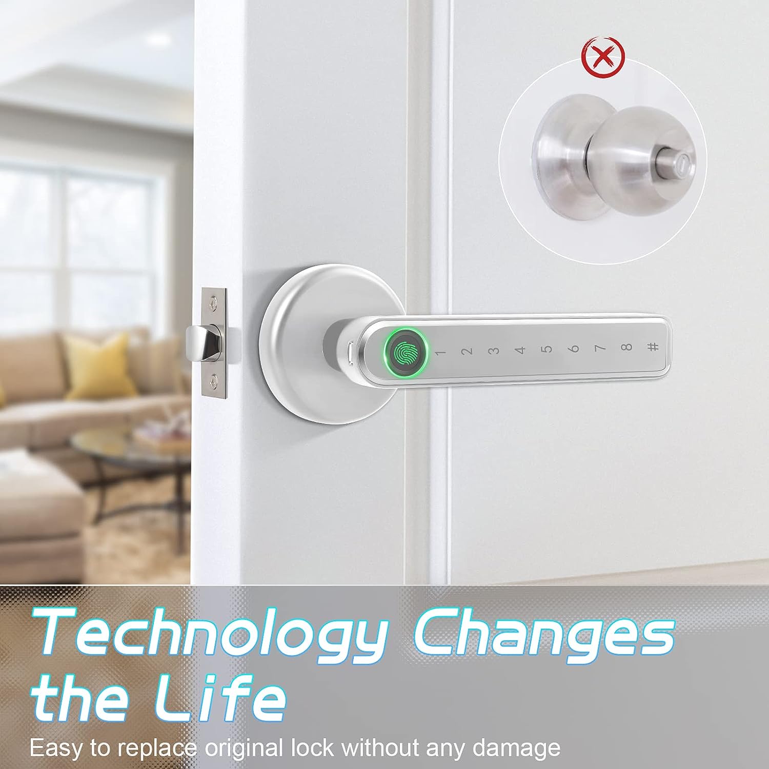 F190S Fingerprint Door Lock with Keypad Keyless Entry Smart Lock