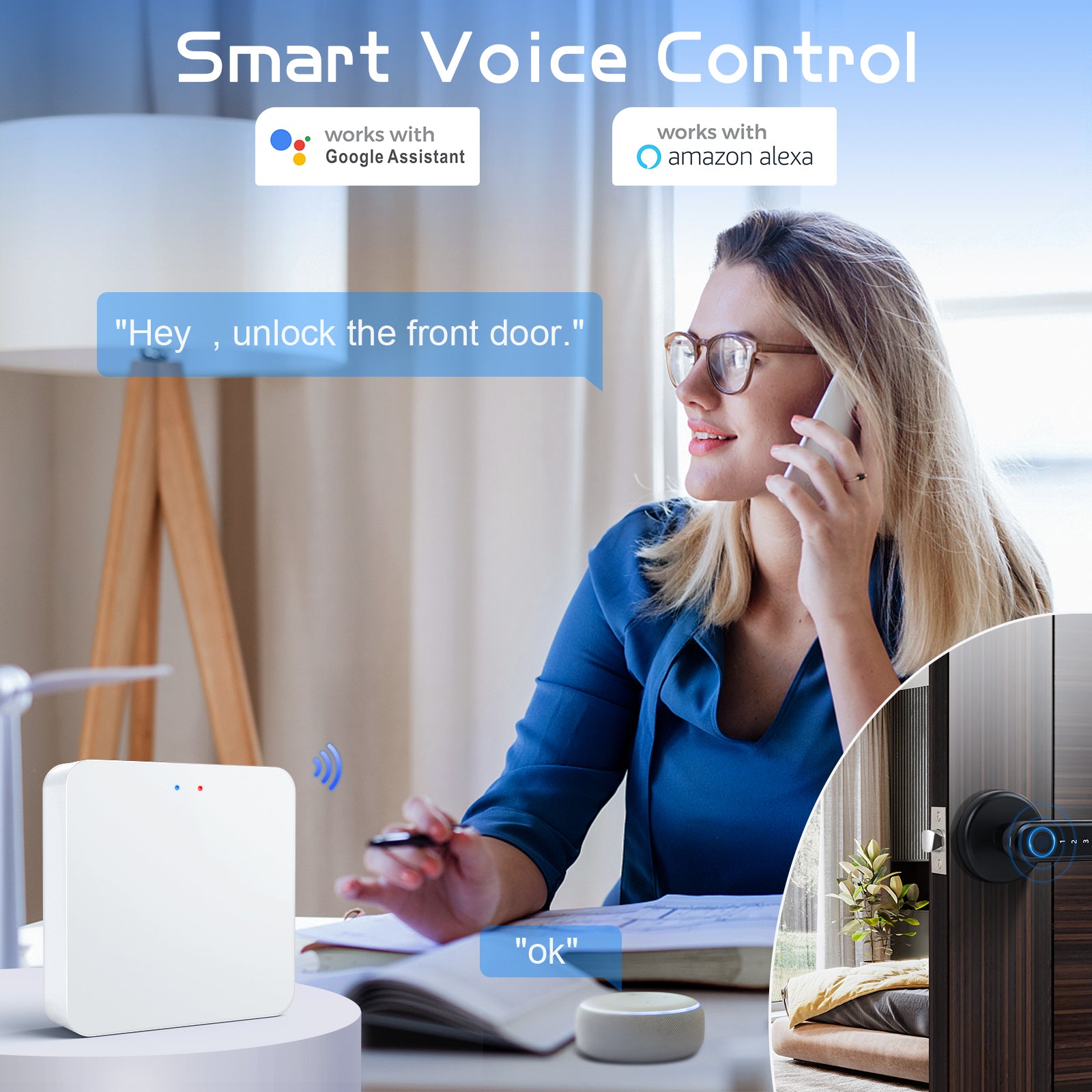 Gateway Remotely Control Smart Fingerprint Door Lock with Tuya App