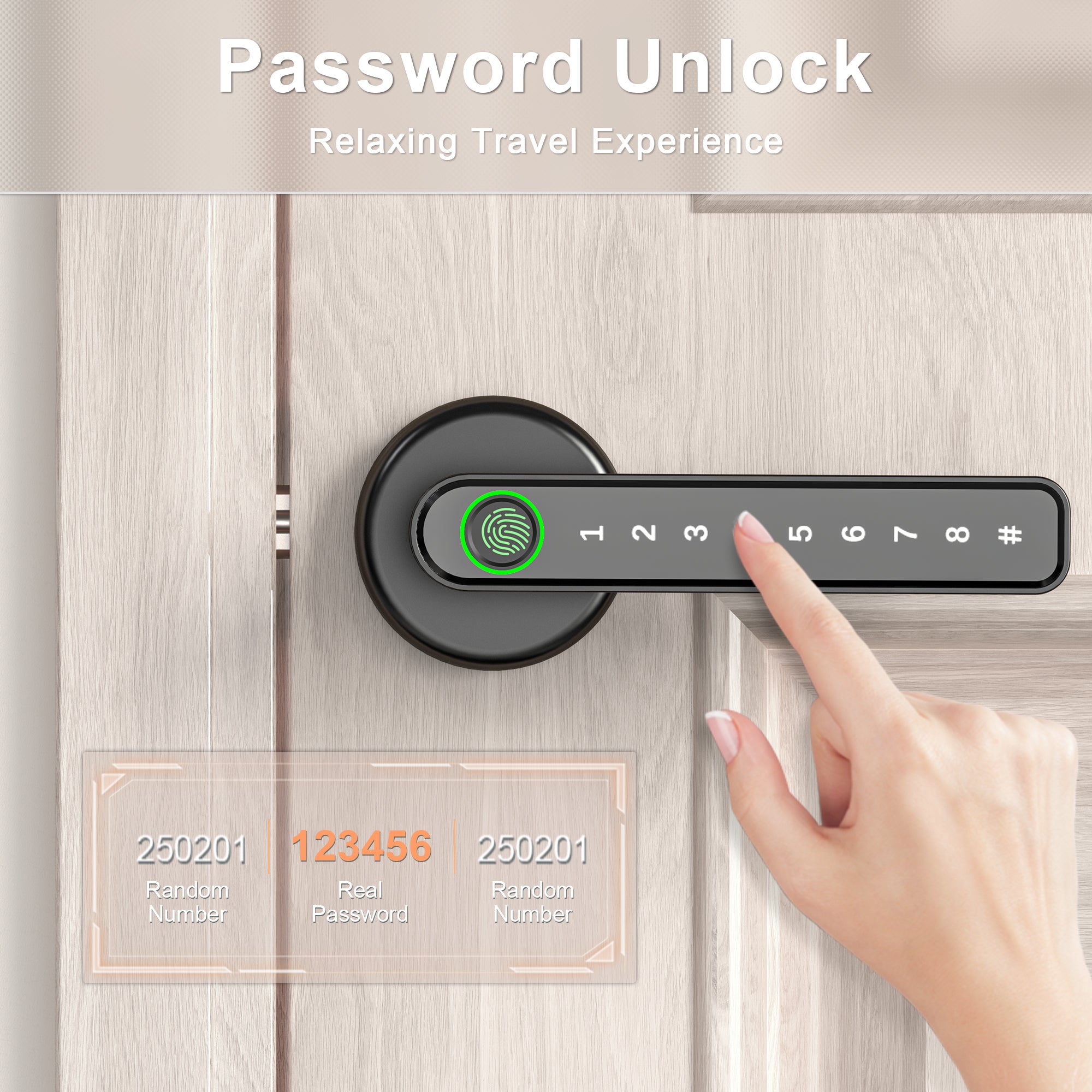 F190 Fingerprint Door Lock with Keypad Keyless Entry Smart Lock