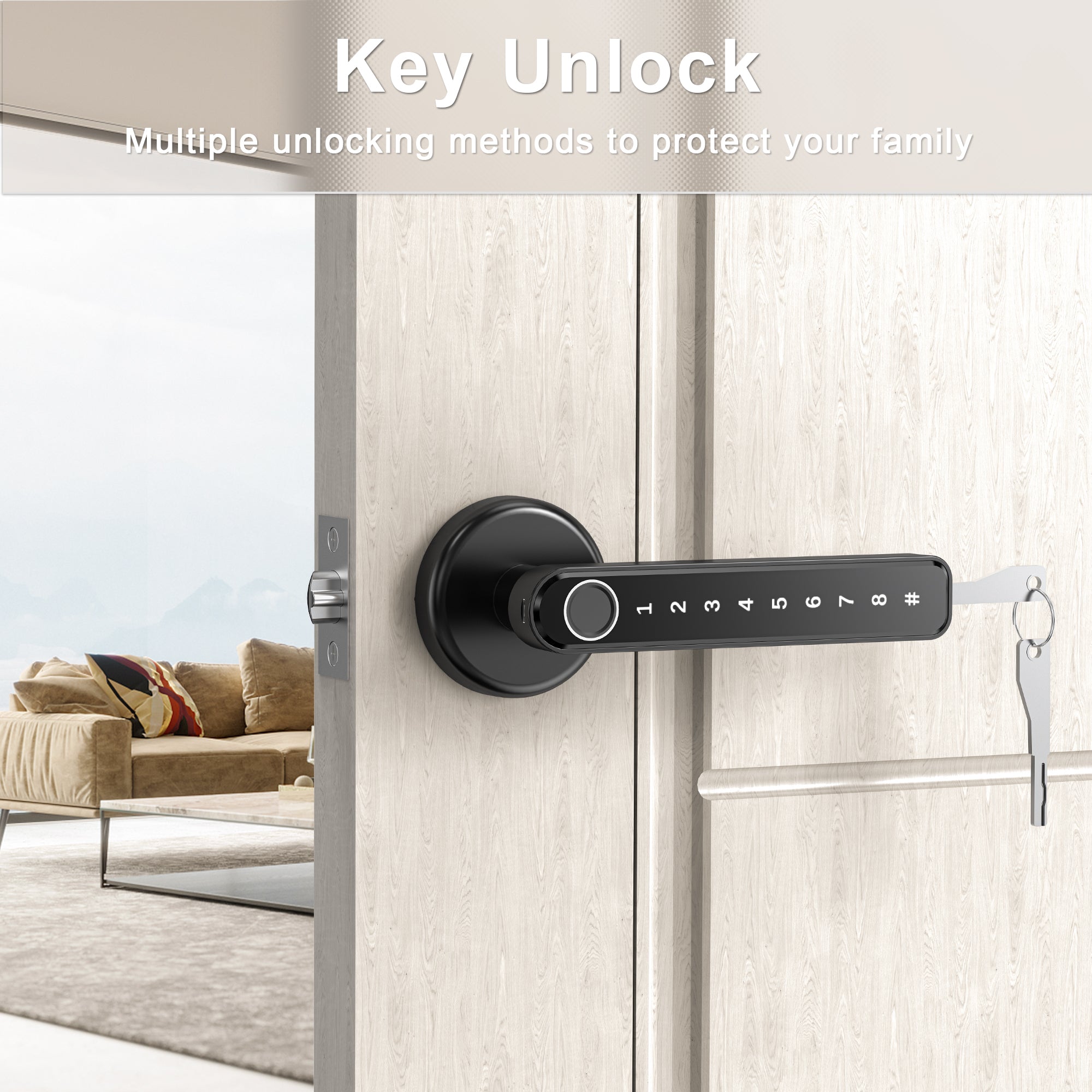 F190 Fingerprint Door Lock with Keypad Keyless Entry Smart Lock