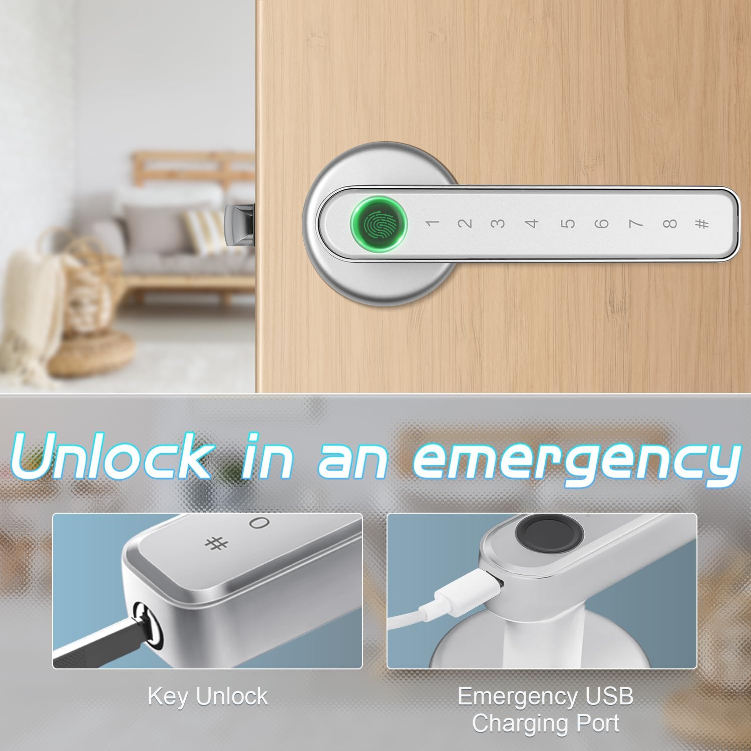F190S Fingerprint Door Lock with Keypad Keyless Entry Smart Lock