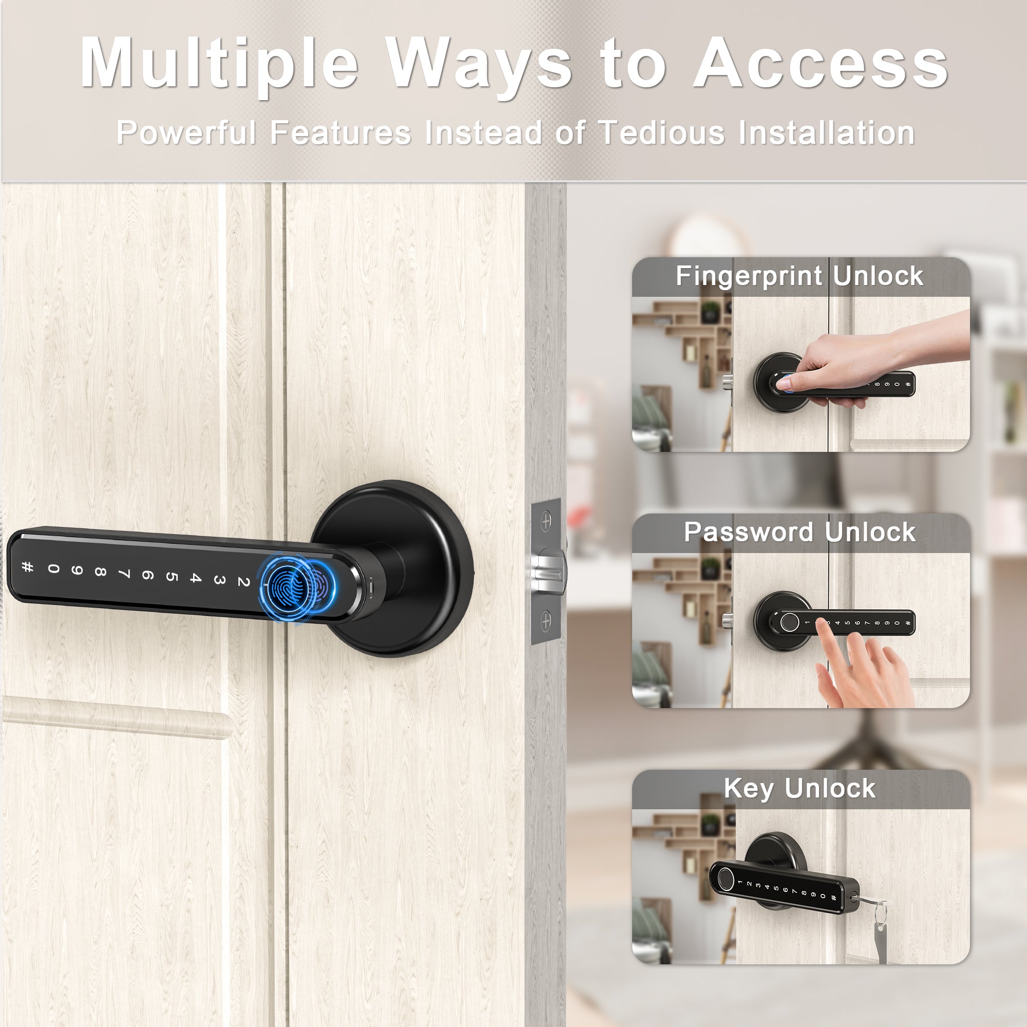 TY190 Fingerprint Door Lock with Smart App/Keyless Entry