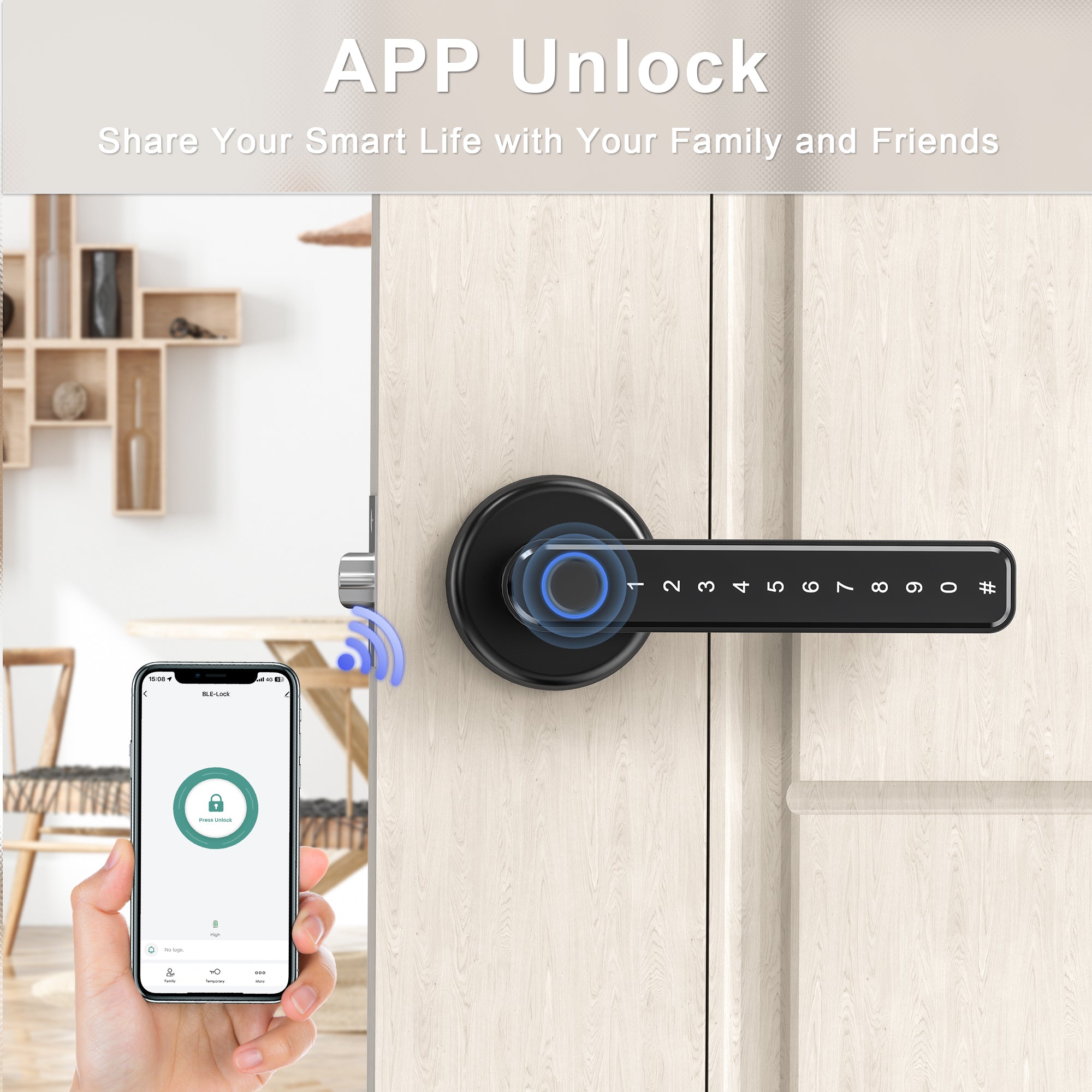 TY190 Fingerprint Door Lock with Smart App/Keyless Entry