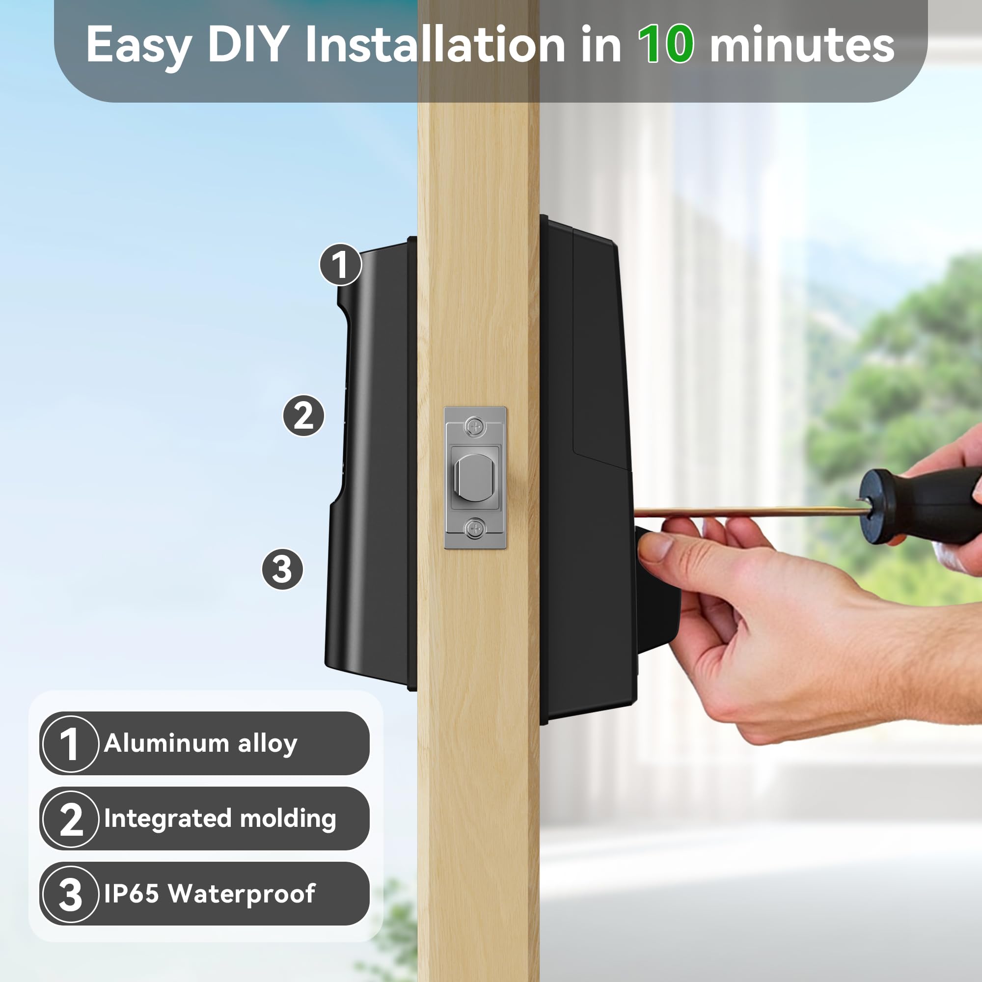 390Y 5-in-1 Smart Deadbolt Lock with Keypad/Fingerprint/App Control