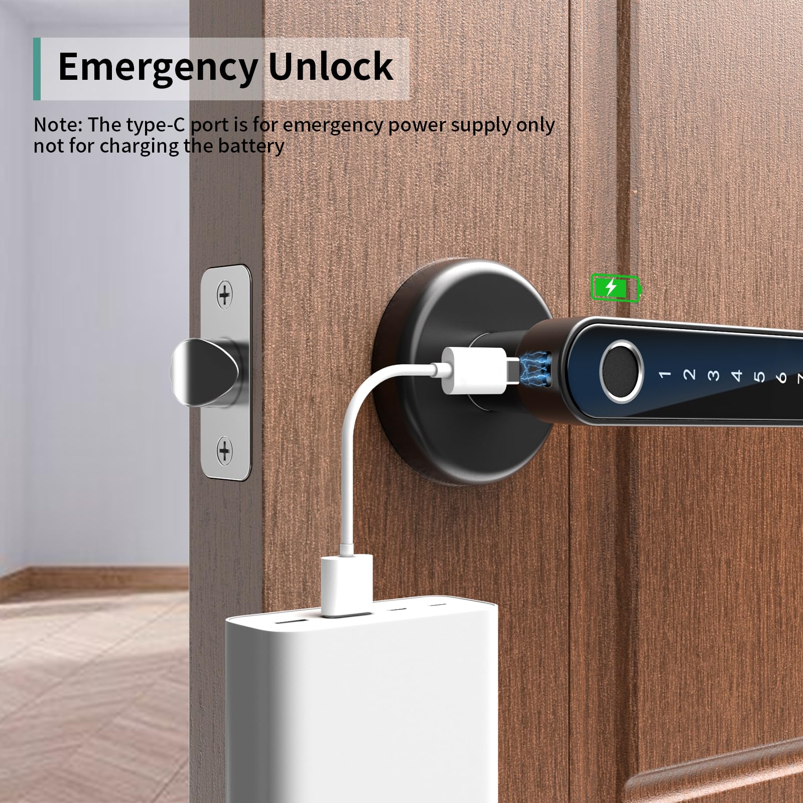 191Y Fingerprint Door Lock Keyless Entry Door Lock with Keypad & Handle