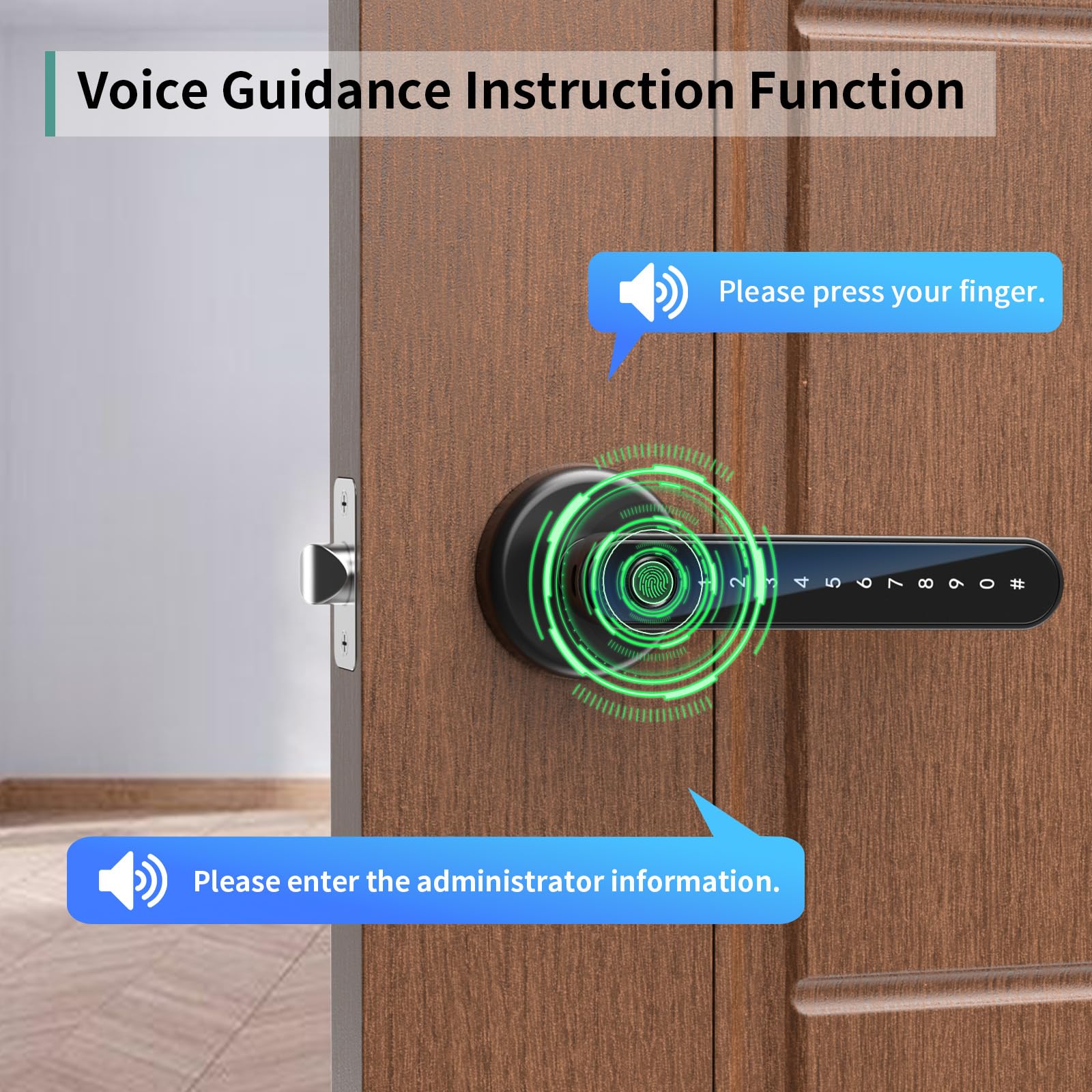191F Fingerprint Door Lock with Handle Keyless Entry Door Lock