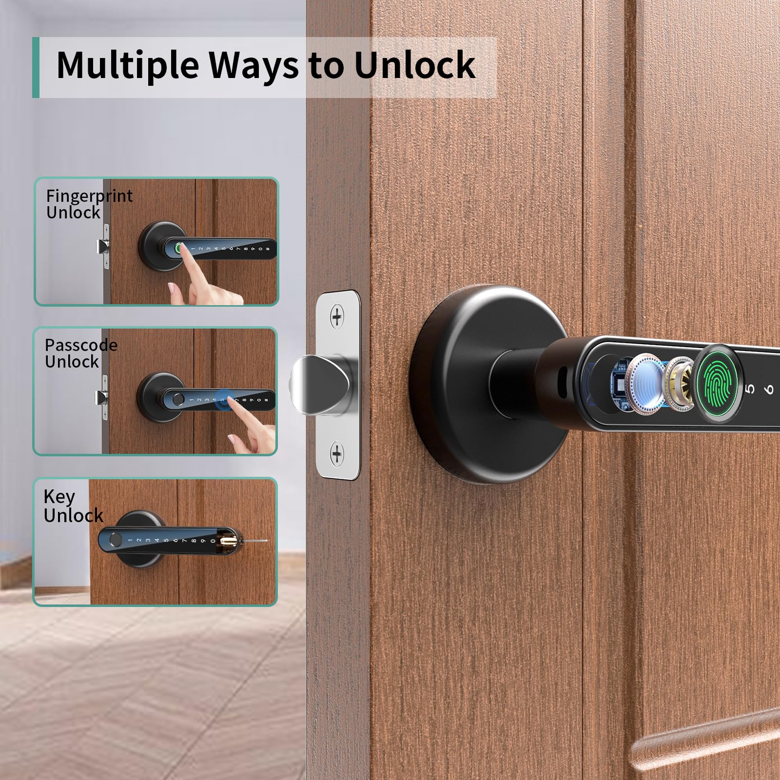 191F Fingerprint Door Lock with Handle Keyless Entry Door Lock