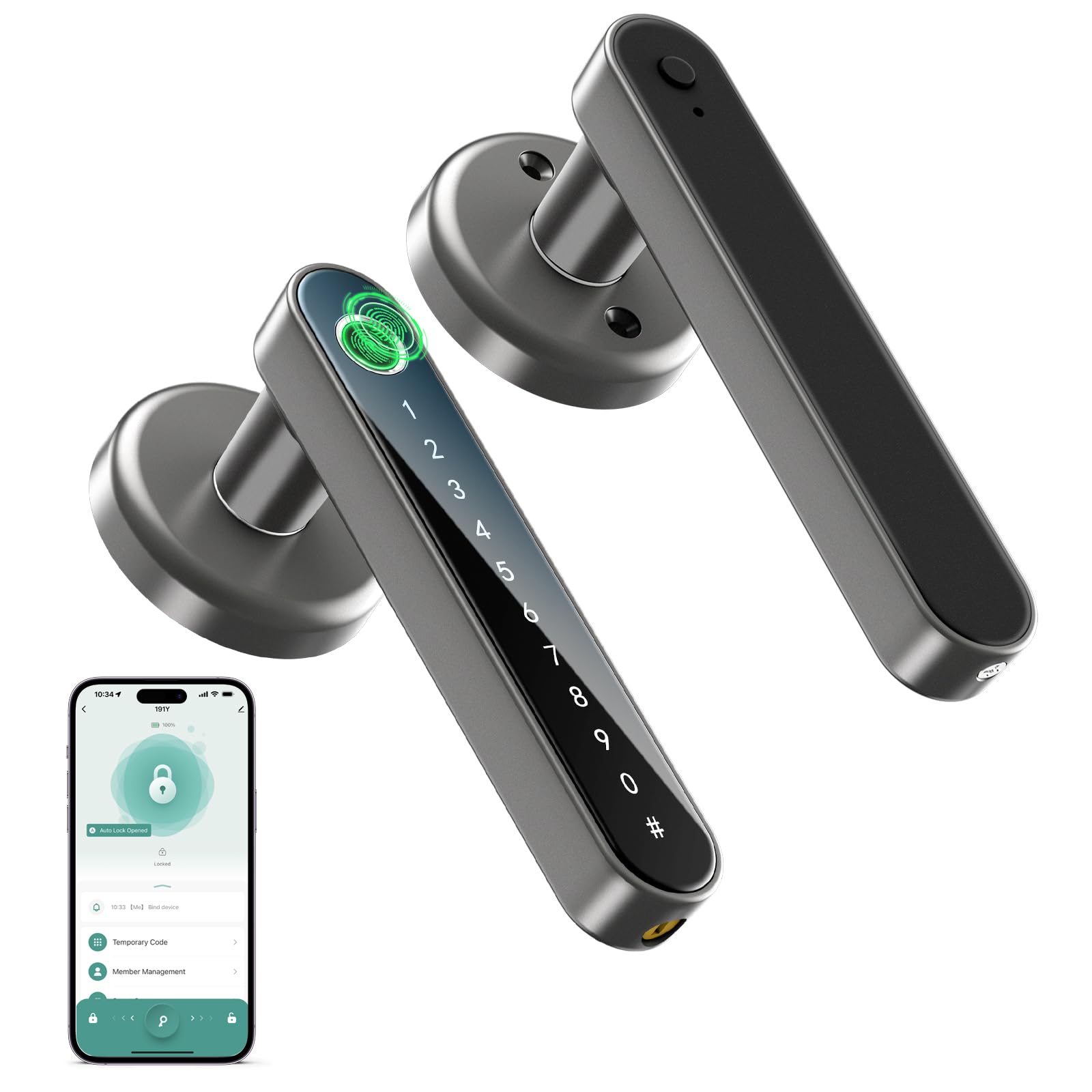 Bulk Order Selected — 191Y Fingerprint Door Lock Keyless Entry Door Lock with Keypad & Handle