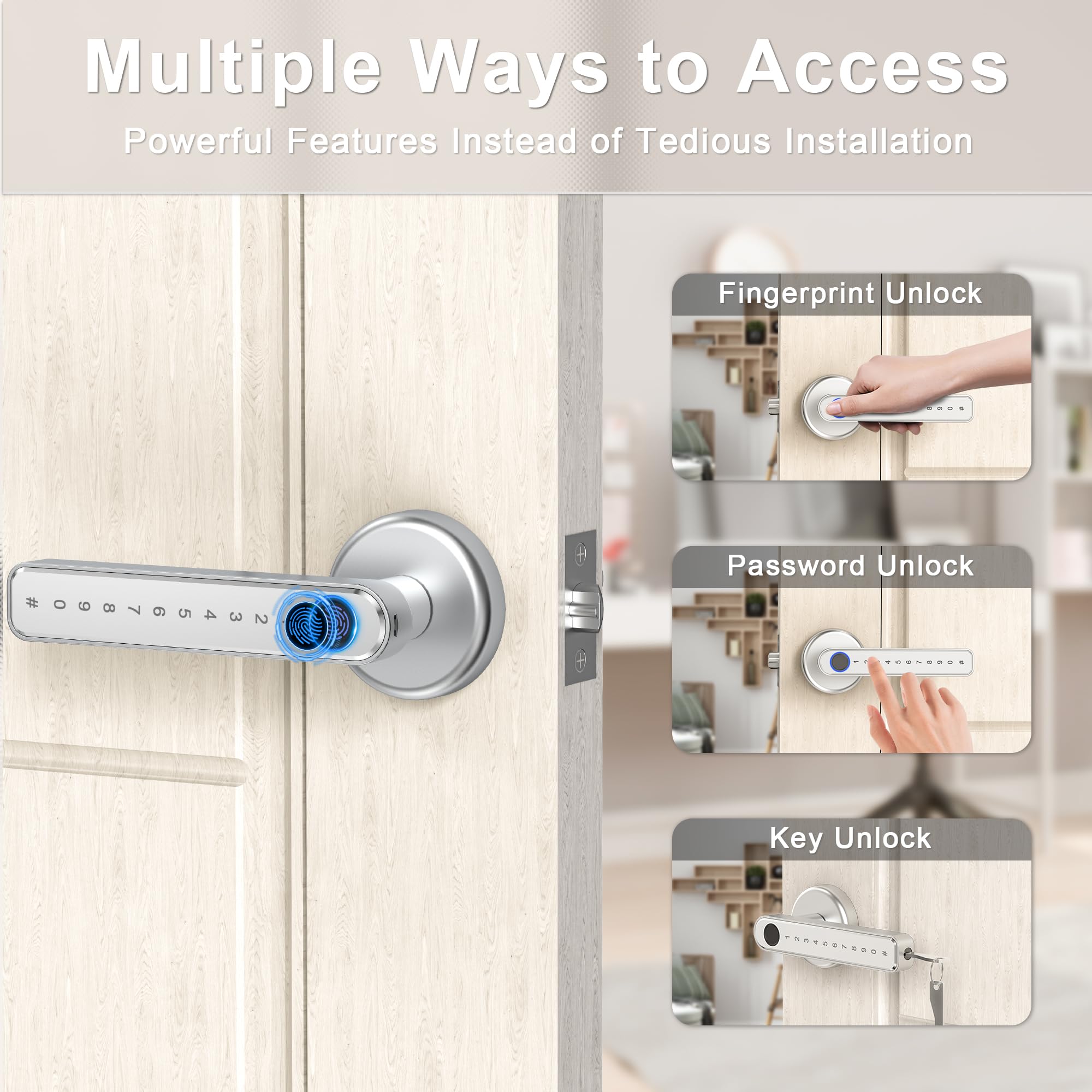 TY190S Fingerprint Door Lock with Smart App/Keyless Entry