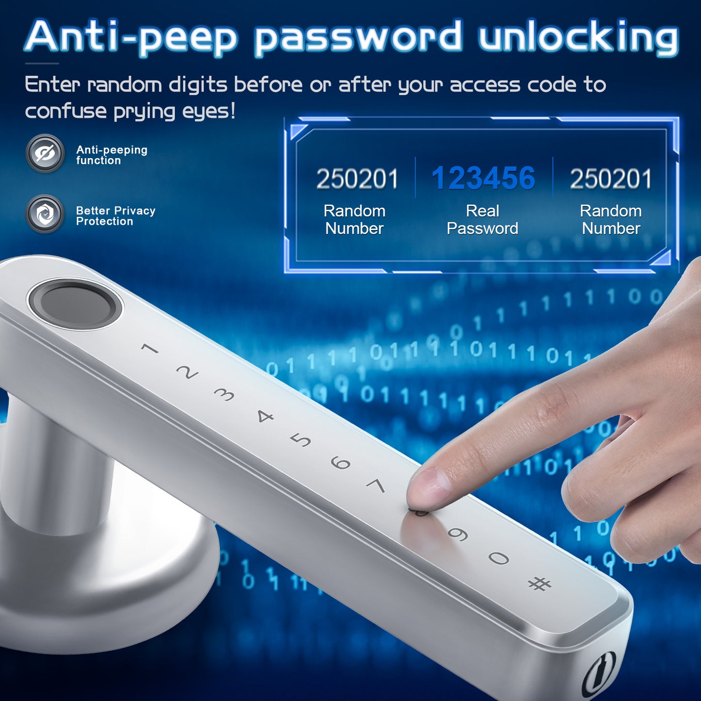 IRONZON Fingerprint Door Lock Smart Door Lock with App Silver (TY190S)
