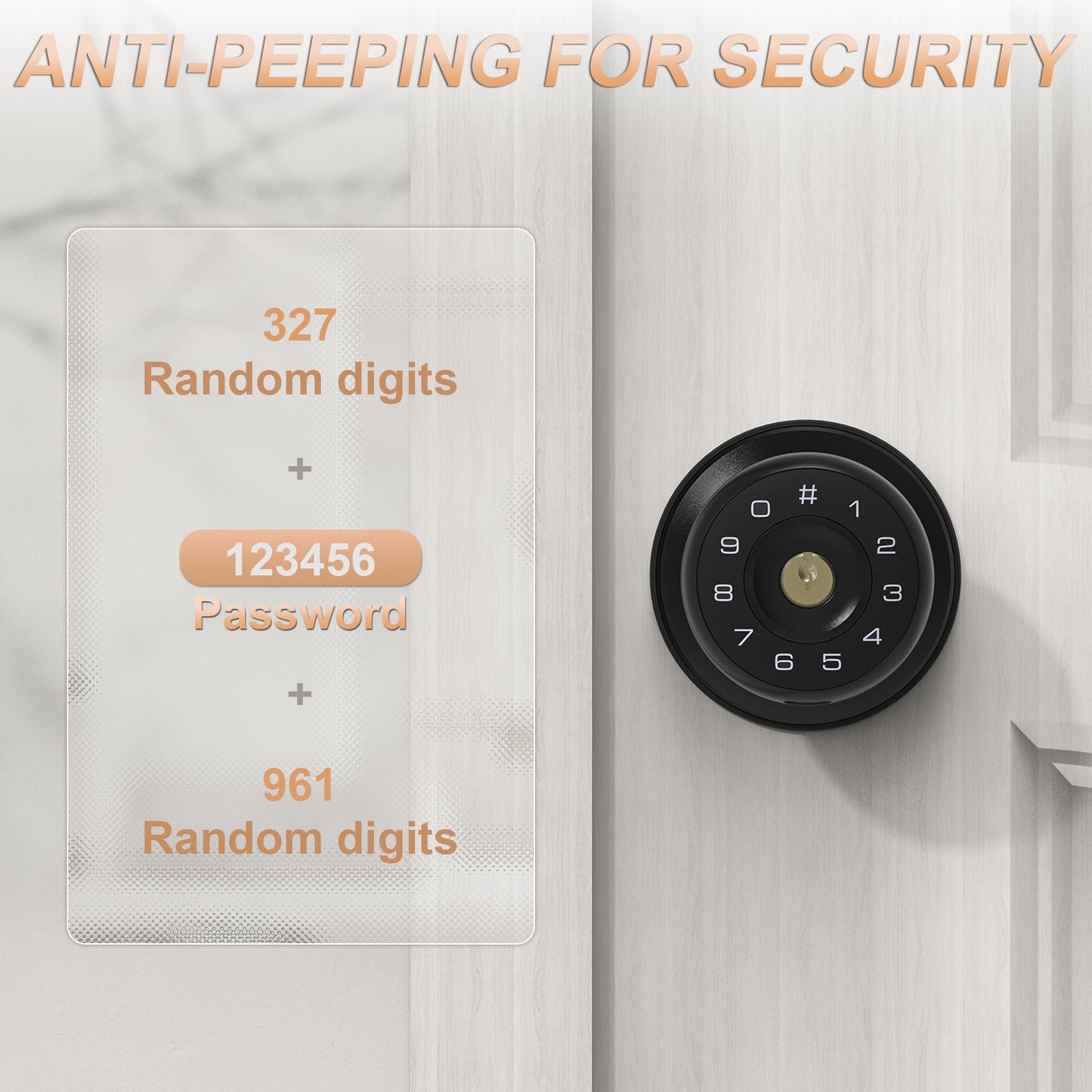 IRONZON Smart Lock Door Knob with Keypad Bedroom Door Knobs (D210)