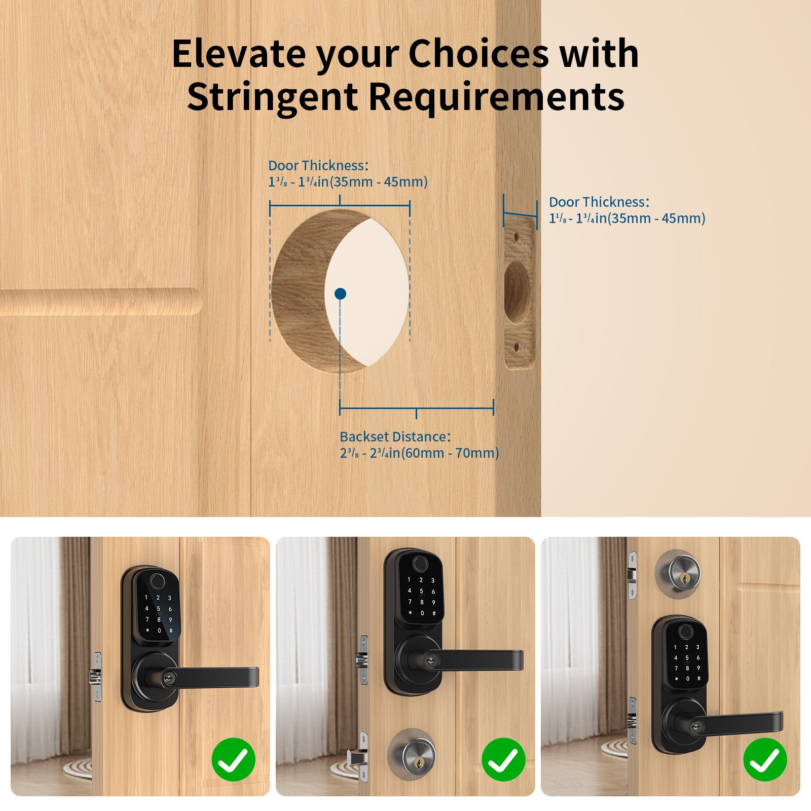 490T 4-in-1 Bluetooth Deadbolt Smart Lock with Keypad/Fingerprint/App Control