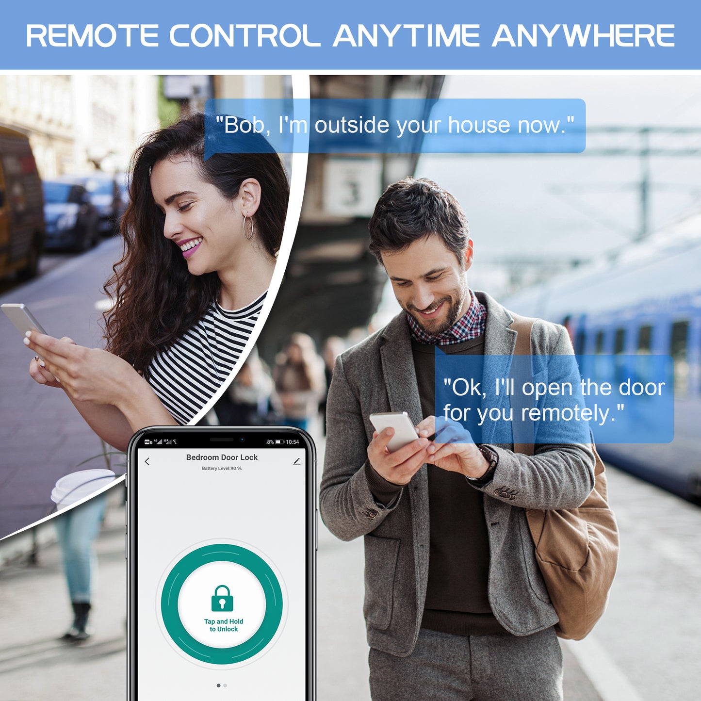 IRONZON Gateway Remotely Control Smart Fingerprint Door Lock with Tuya App