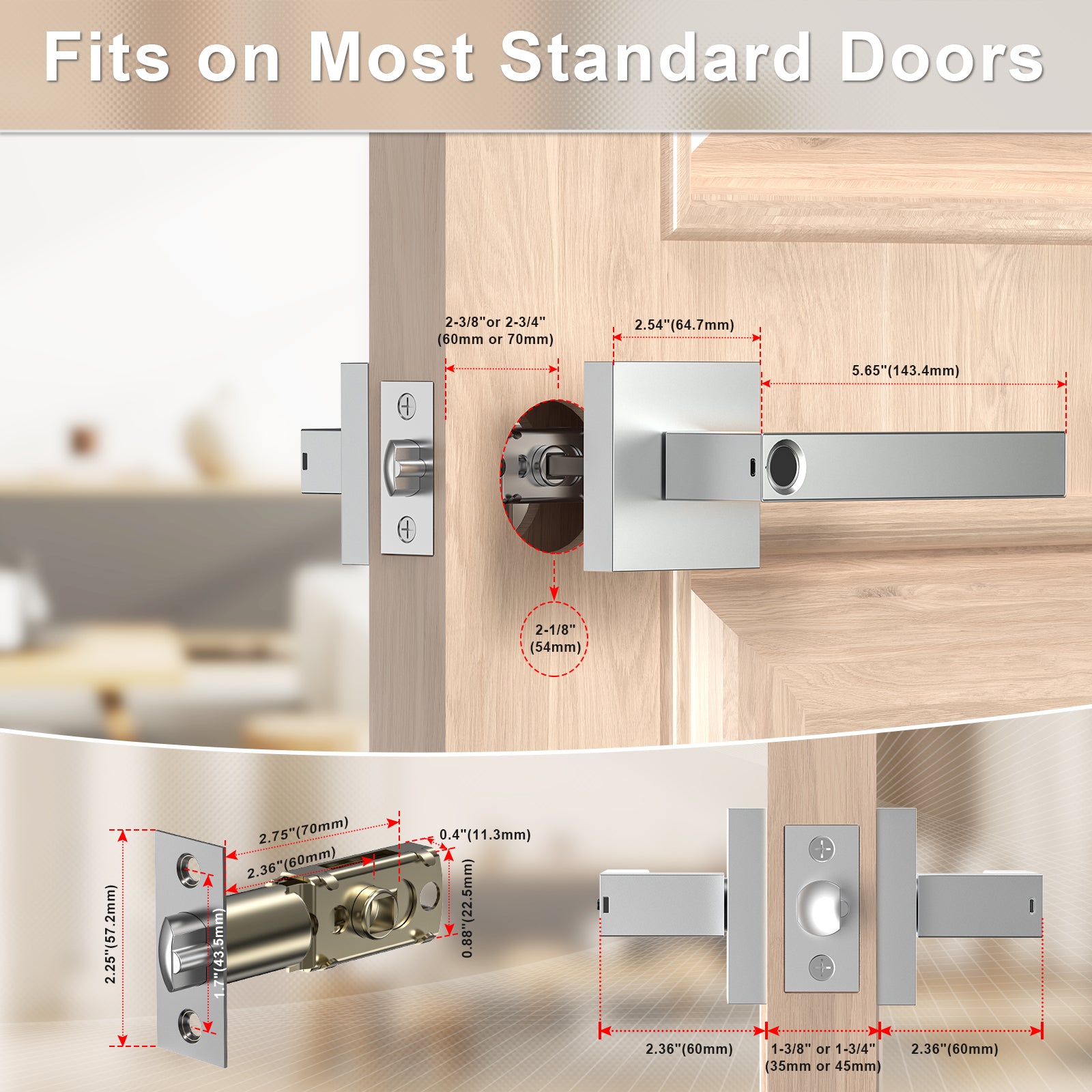 F180S Fingerprint Door Lock Biometric Keyless Entry Smart Lock Silver