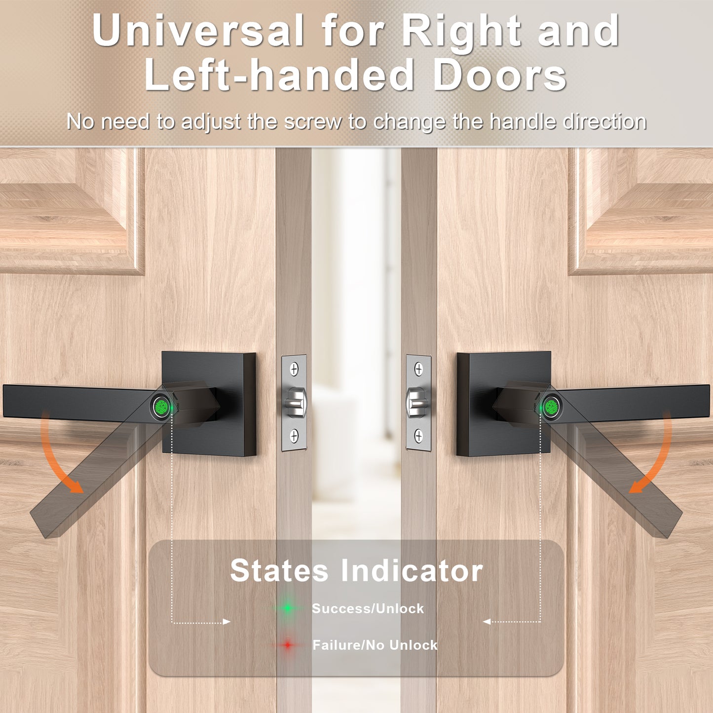 IRONZON Fingerprint Door Lock with Handle Keyless Entry Door Lock Smart Door Lock (TY180B)