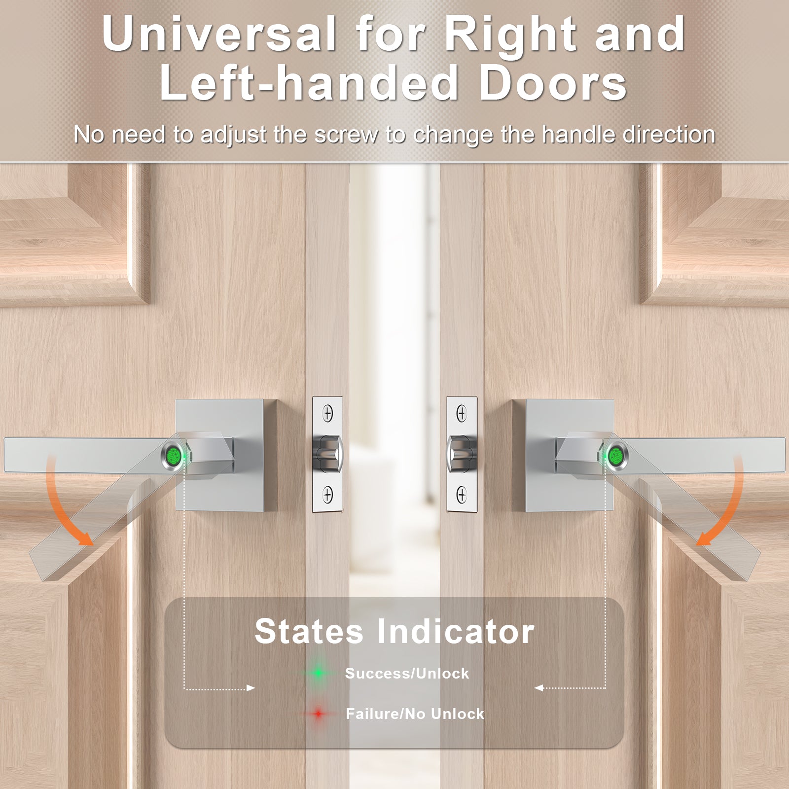 F180S Fingerprint Door Lock Biometric Keyless Entry Smart Lock Silver